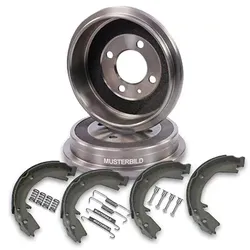 Bestprice 2x Bremstrommel + Bremsbacken + Zubehör für BMW