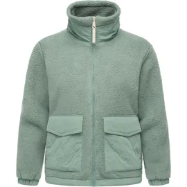 Ragwear "Arctika II", Flauschige Jacke aus Teddyfleece grün, S (36),