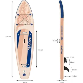 ECD Germany SUP Board Stand Up Paddle Board 320 x 80 x 15 cm apricot