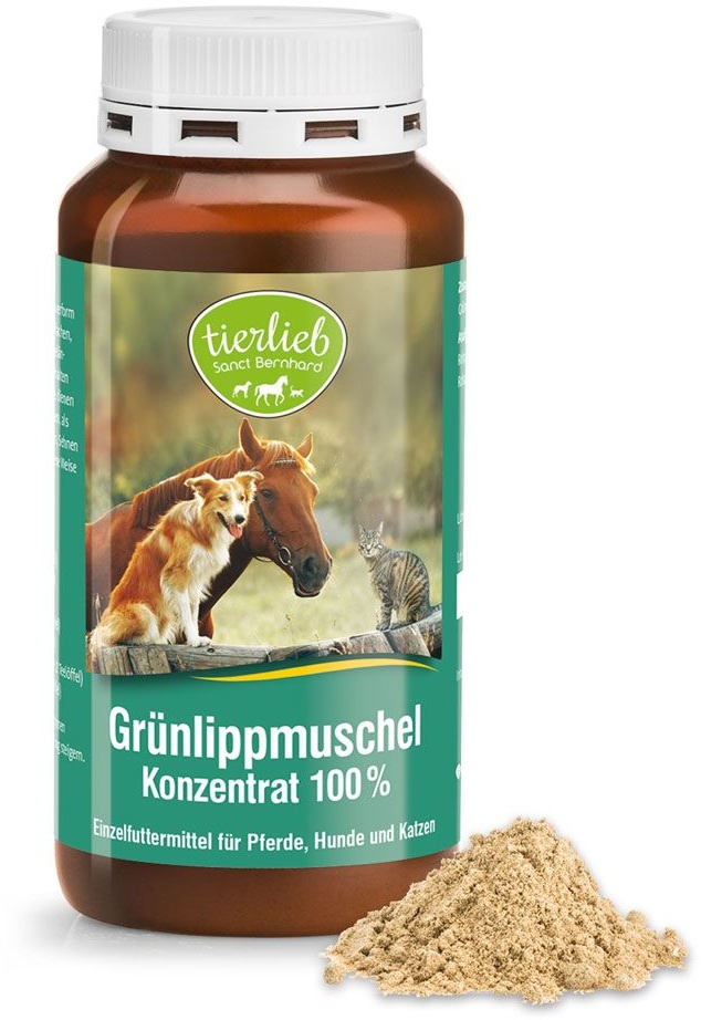 Sanct Bernhard tierlieb Grünlippmuschel-Konzentrat 100 % für Hunde und Katzen Konzentrat 150 g