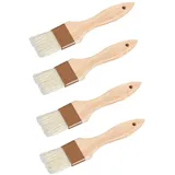 ARTSEWPLY Backpinsel Holzgriff Naturborsten Ölpinsel Hitzebeständig Für Grillen Und Backen Soßen Verteilen Küchenpinsel Satz