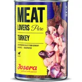 Josera Meat Lovers Pure Turkey | Nassfutter für Hunde | hoher Fleischanteil | getreidefrei | leckere Pute, saftige Brühe und Mineralstoffe | Alleinfuttermittel | 6 x 400 g