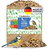 Gardemics Vogelfutter Wildvögel ganzjährig 25 Kg - Vogelfutter mit Erdnüssen & Sonnenblumenkerne - Wildvogelfutter Ganzjahresfutter für Artenvielfalt im Garten