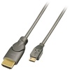 HDMI Anschlusskabel USB-Micro-B Stecker, HDMI-A Stecker 2.00m Grau 41567 HDMI-Kabel