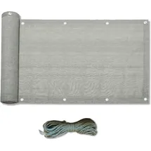 Mobili Rebecca Rebecca Mobili Windschutz Balkon Stoff Grau, Polyethylen Mit Seil 0,75x6