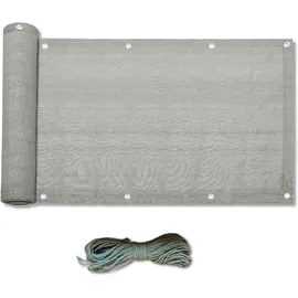 Mobili Rebecca Rebecca Mobili Windschutz Balkon Stoff Grau, Polyethylen Mit Seil 0,75x6