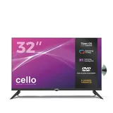 Cello 32 Zoll Full HD Smart TV mit Tizen OS & DVD‐Player LED-Fernseher (81 cm/32 Zoll, Full HD, Smart-TV, Tizen OS Smart TV, integrierter DVD‐Player, WLAN & Bluetooth)