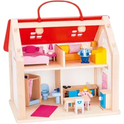goki Koffer-Puppenhaus mit Zubehör, 24-tlg.