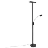 QAZQA Design-Uplighter Jazzy mit Leselampe eckig schwarz