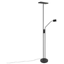 QAZQA Design-Uplighter Jazzy mit Leselampe eckig schwarz