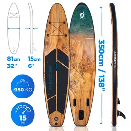 Thunder SUP Board 350 x 81 x 15 cm Braun/Schwarz