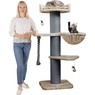 Happy Pet HAPPYPET Premium Kratzbaum Grosse Katzen Stabil 'Cooper' – 150 cm Großer Katzenbaum, Cappuccino