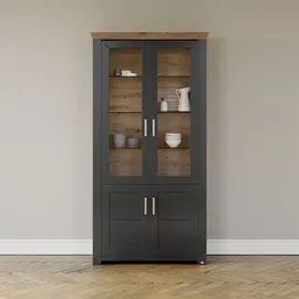 Set One by Musterring Vitrine York Dekor Graphit / Eiche