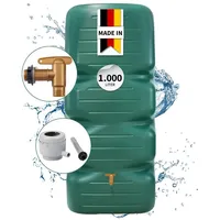 GARANTIA CUBUS Regentonne Komplett-Set 1000 l dunkelgrün