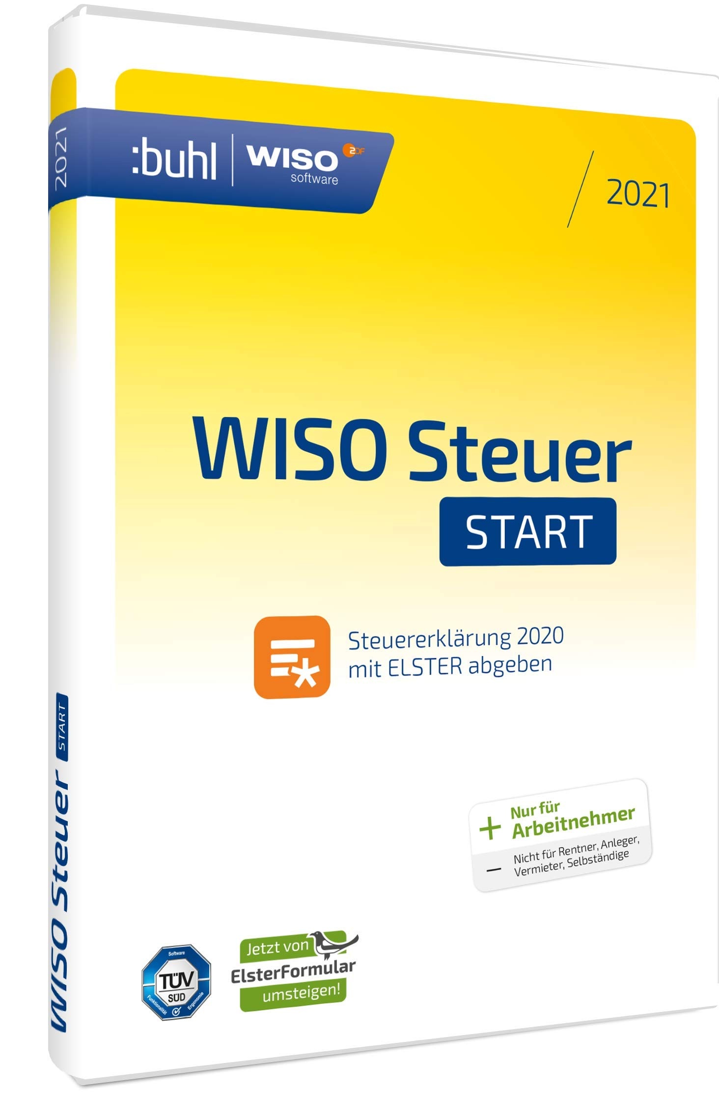 WISO Steuer-Start 2021 (für Steuerjahr 2020 | frustfreie Verpackung) jetzt mit automatischem Umstieg von Elsterformular