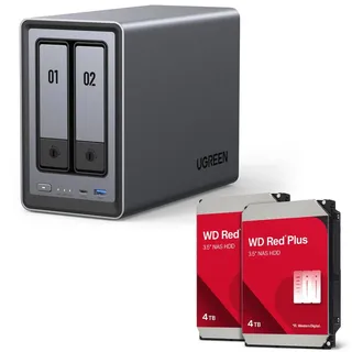 Ugreen NASync DXP2800 NAS System 2-Bay + Western Digital Festplatte 8 TB (2 x 4 TB)