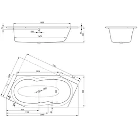 Bette Metric Sechseckbadewanne 90 x 206 cm (6841-000PLUS)