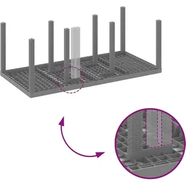 vidaXL Garten Essgruppe 7 pcs Hellgrau Polt Rattan vidaXL