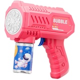 Seifenblasenmaschine für Kinder, Automatischer Seifenblasenmaschine Bubble Machine Seifenblasenpistole Seifenblasenspielzeug für Kinder, Kinder 2-12 Jahre Geburtstag Hochzeit (Rosa)