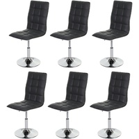 Mendler 6er-Set Esszimmerstuhl HWC-C41, Stuhl Küchenstuhl, höhenverstellbar drehbar, Kunstleder ~ grau
