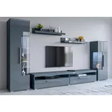 INOSIGN »India,Breite 290cm moderne Mediawand ohne Beleuchtung«, (Set, 5 St., fdete), Anbuwand (Set,5-St, 2xVitrine, 1TV-Schrank, 2xWandregal) viel Stauraum