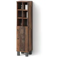 Livinity® Midischrank, Wildeiche, 8 Fächer, Quadratisch, 30x130.6x30 cm, Badezimmer,