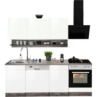 kochstation Küchenzeile KS-Virginia 220 cm weiß