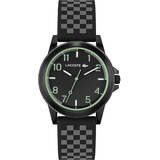 Lacoste Analog Quarzuhr Unisex für Jungen mit Silikonarmband