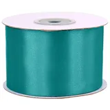 Creativery 50mm Satinband 25m Schleifenband Geschenkband Dekoband Breites Stoffband Petrol