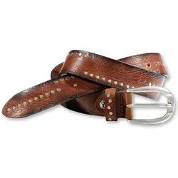 Silbergift Nietengürtel, mit Airbrush-Kante Silbergift cognac 80