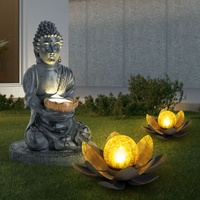 GLOBO 3er Set LED Solar Steh Leuchten Feng Shui