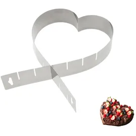 Westmark Herzbackform, Variabel verstellbar, Ohne Boden, Rostfreier Edelstahl, Silber, 31342270