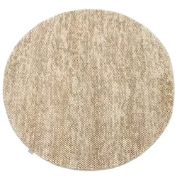 Wollteppich MORGENLAND "Mosaik - Wollteppich", beige, H:2mm Ø:200cm, Schurwolle, Teppiche, Sehr weicher Flor
