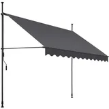Tectake tectake® Klemmmarkise, mit Handkurbel, höhenverstellbar 211 - 304 cm, einfache Montage
