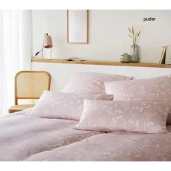 Elegante Bettwäsche Bonjour - 155x220 cm + 40x80 cm	puder