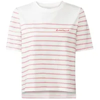 LASCANA T-Shirt Damen weiß-rosé gestreift Gr.40/42