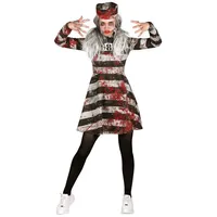 thetru Zombie-Kostüm Zombie Gefangene - Halloween Kostüm Damen weiß S