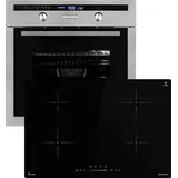 KKT KOLBE Küchentechnik Backofen und Induktionskochfeld SET8013IH877RL - Schwarz