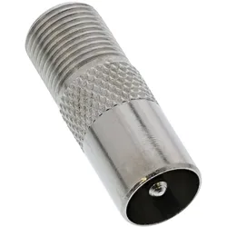 InLine Koaxial Adapter - IEC- Stecker (Antenne) auf F-Buchse