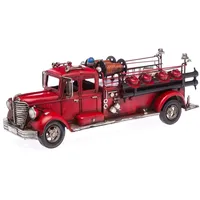 Aubaho Modellfahrzeug Feuerwehr im nostalgischem Stil Feuerwehrauto 50cm Auto