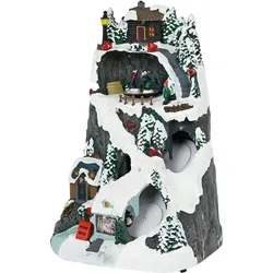 WellHome - Weihnachtsdorf zur Dekoration mit LED-Lichtern und Bewegung 19,6x17,7x30,1cm