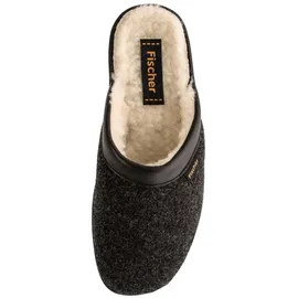 Fischer Markenschuh Andy Pantoffeln Schwarz/Grau 45