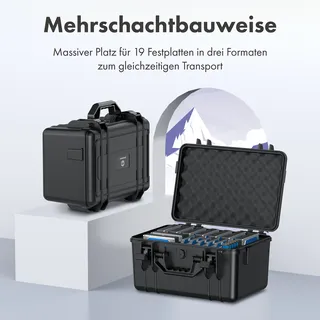 GRAUGEAR HDD/SSD Festplattenschutzkoffer 9x3,5 5x2,5 5xSSD, SSD + Festplatte Zubehör