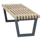 Siesta Bank Tisch für den Garten aus Treibholz Latten und Gestell aus feuerverzinktem Stahl in Anthrazit in Größe 138 x 43 x 49 cm