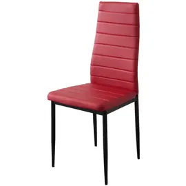 Albatros Esszimmerstühle MILANO 4er Set, Rot - Polsterstuhl mit Kunstleder-Bezug, Modernes Stilvolles Design am Esstisch - Küchenstuhl oder Stuhl Esszimmer