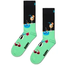 Happy Socks Late Night Sock Schwarz/Grün Baumwolle Gr 36/40
