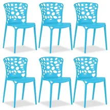 Homestyle4u Gartenstuhl 6er Set in Blau 2458