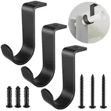 3 Stück Gardinenstange Halterung Gardinenstangen Halter Curtain Rod Holder Metall Vorhangstange Halter mit Schrauben vorhangstangenhalter für Wohnzimmer Schlafzimmer Vorhangstangen Wände-Schwarz