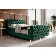 yourhouse24 Boxspringbett Chester Plus (Bonell-Matratze und Topperr), mit zwei Bettkästen (Farbe: Monolith 37, Größe: 120x200 cm) - Grün