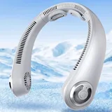 AUIIAH Nackenventilator Blattlos Tragbarer Halsventilator, Wiederaufladbarer Nackenlüfter Leise, Geschenke für Männer Frauen, Ventilator für Hitzewallungen, Reisen, Camping - Grau